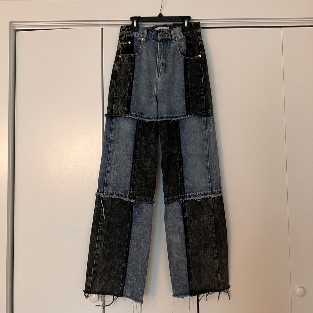 Adika Patchwork Wide-Leg Jeans